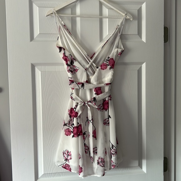 White Floral Mini Dress - Picture 2 of 7